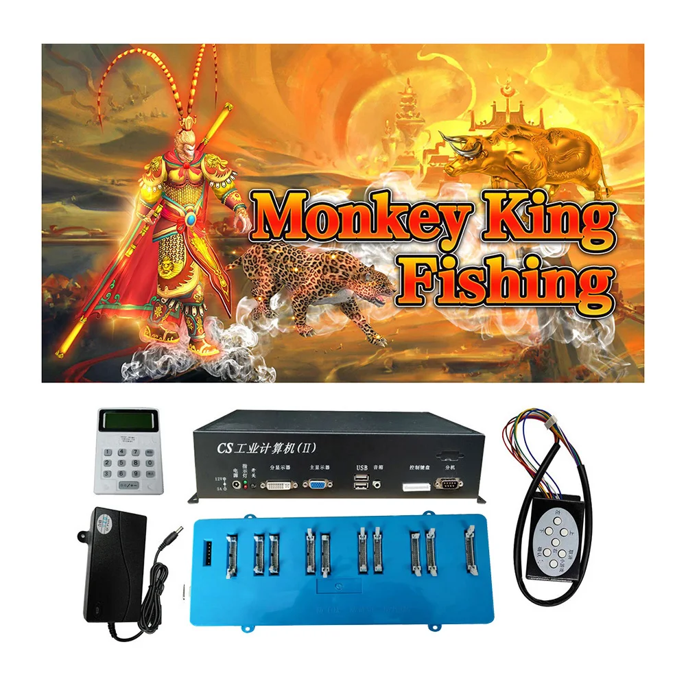

6, 8, 10 Players Monkey King Fishing Fish Hunter Game Machine Host Arcade Shooting Game Machine Accessories