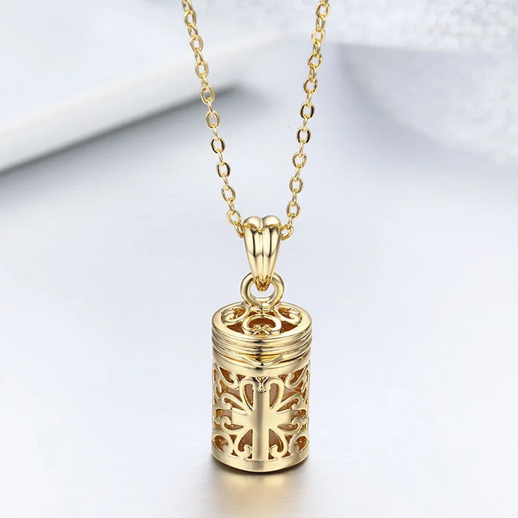 Gold Farbe Filligree parfüm Cut Out Flasche Ätherisches Öl Diffusor Halskette Frauen Pingente Chocker Halsketten & Anhänger Schmuck – Detail 25