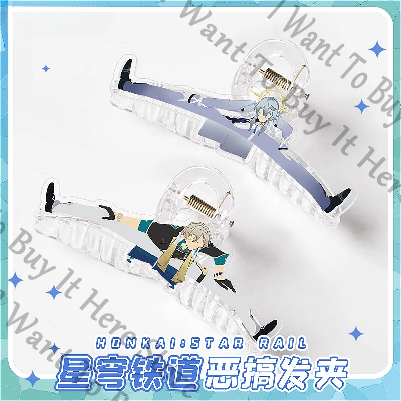 

Anime Honkai: Star Rail Aventurine Sunday Cosplay Accessory Head-wear Headdress Barrette Ornament Hair Claw Clip Mascot Gift