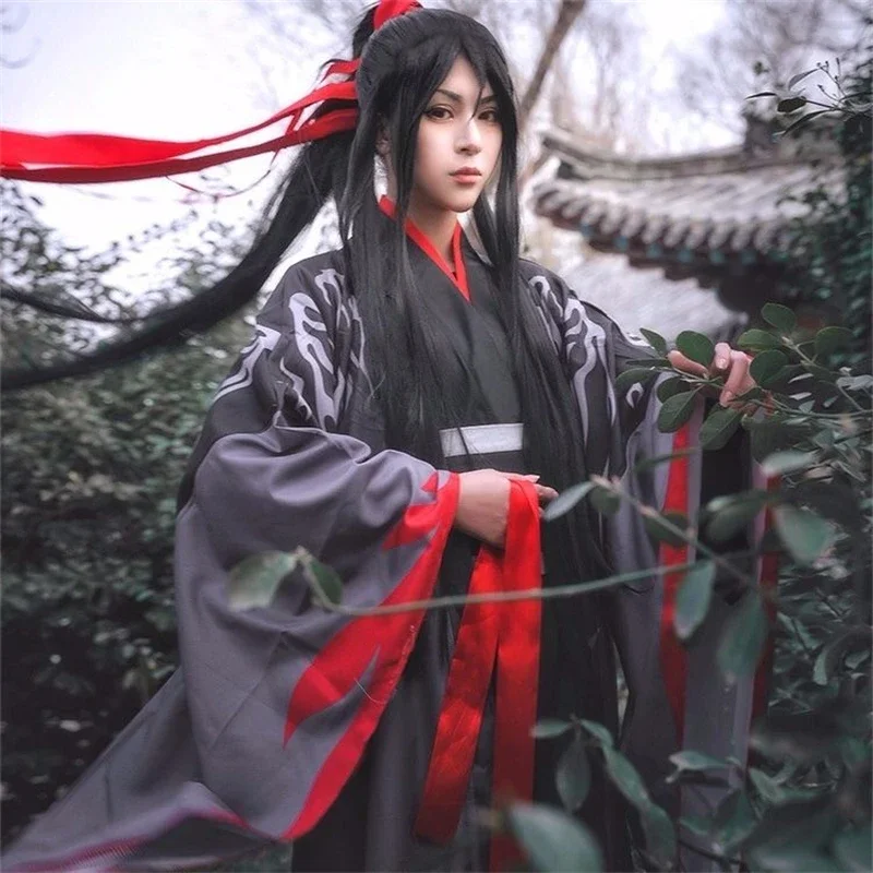 أنيمي داو مو إلى شي تأثيري وي Wuxian Lan Wangji زي غراند ماستر من زراعة الشيطاني مو داو زو شي تأثيري حلي شعر مستعار