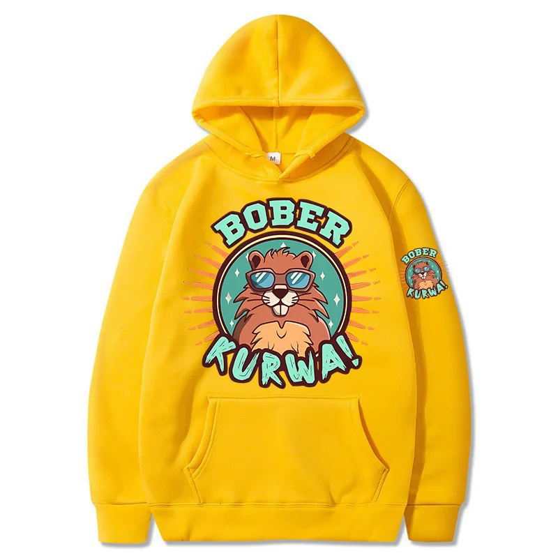 Men Women Fashion Streetwear Bobr Kurwa Harajuku Y2k Hoodies Funny Cartoon Casual Hooded Kurwa Bober Grunge Sweatshirts Clothes