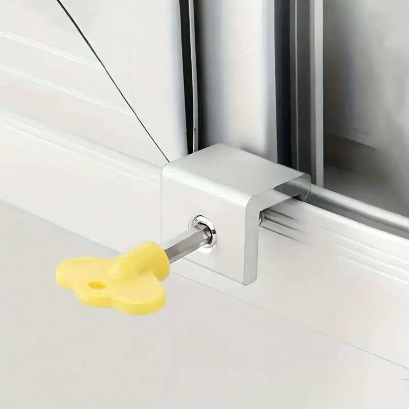 2Pcs Sliding Sash Stopper Cabinet Locks Straps Doors Security Anti Theft Lock Window Sliding Door Safety