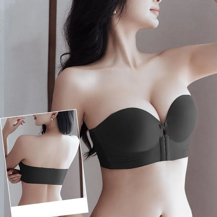 Sujetador Invisible sin tirantes para mujer, ropa interior con hebilla frontal antideslizante, Push Up sin aros, Sexy