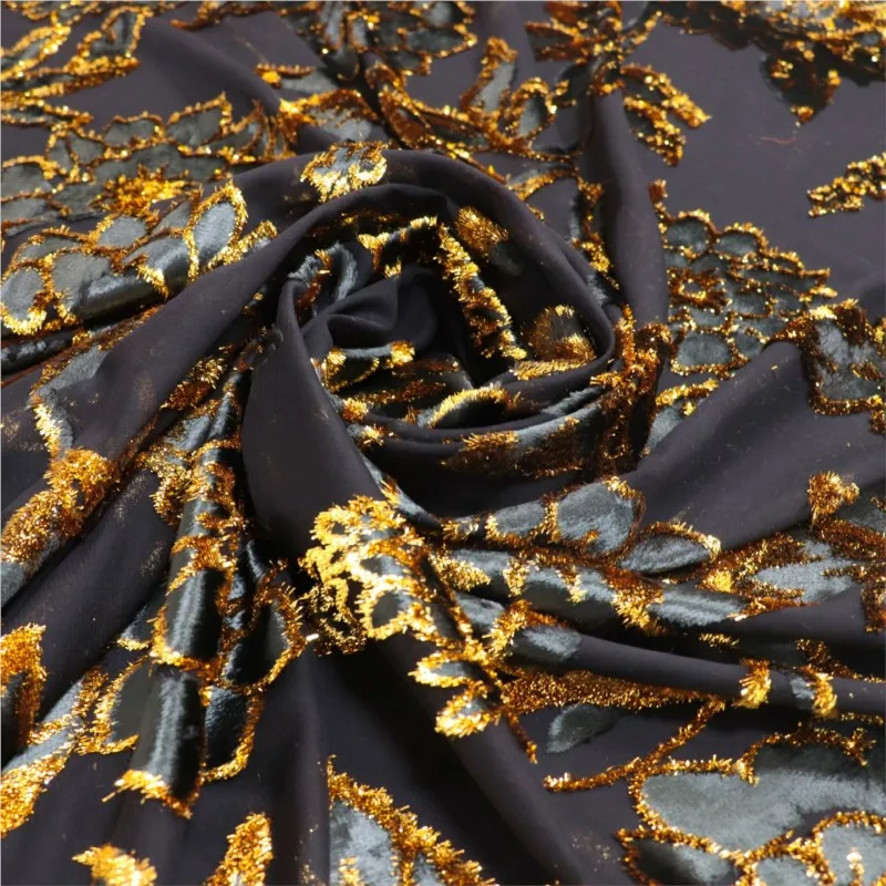 

High-end custom-made dress and cheongsam made of woven velvet brocade jacquard viscose fabric
