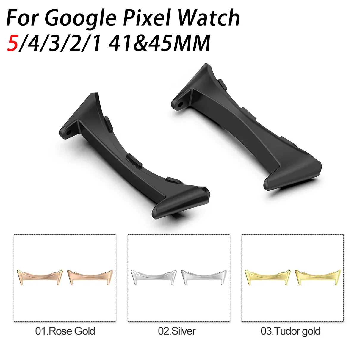 1-3Pair Watch Strap Connector Adapter For Google Pixel Watch 5 4 3 2 1 41/45MM Accessories Metal Smartwatch Replacement