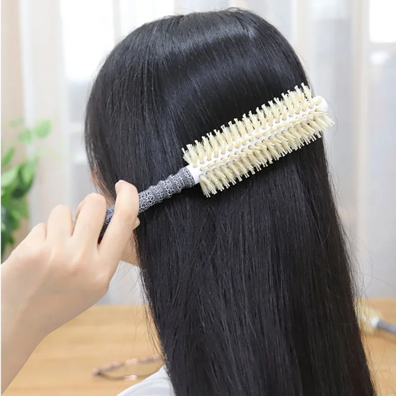 Round Brush for Hair Brush for Womens Boar Bristle Hair Brush No Tangles RollerFor Curly Hairsalon Accessories