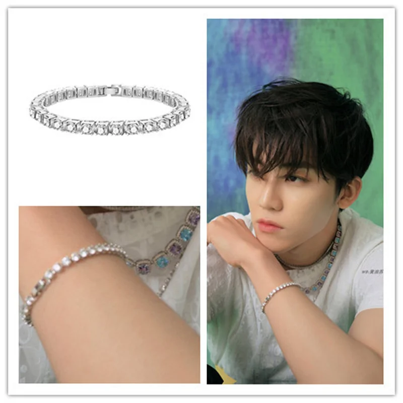 Idol Boy Group Renjun Huang Jeno Luonanmin Diamond Bracelet Men's Bracelet Decoration Jewelry  Gifts