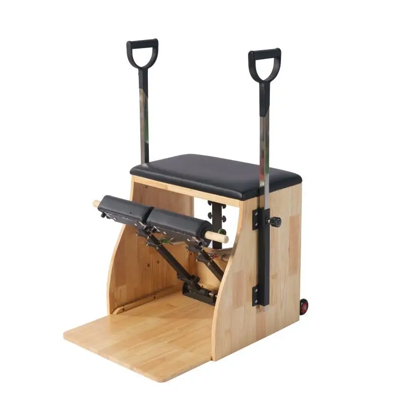

Custom Commercial Oak Wood Wunda Chair for Yoga & Pilates Studio Portable with Stainless Steel Spring Adjustable for Body Health