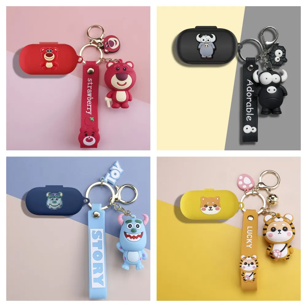 ที่ครอบหูฟังตัวการ์ตูนน่ารักแบบอะนิเมะ lotso นุ่มสำหรับ Huawei freebudes SE หูฟังไร้สายหูฟังเคสพร้อมพวงกุญแจตุ๊กตา