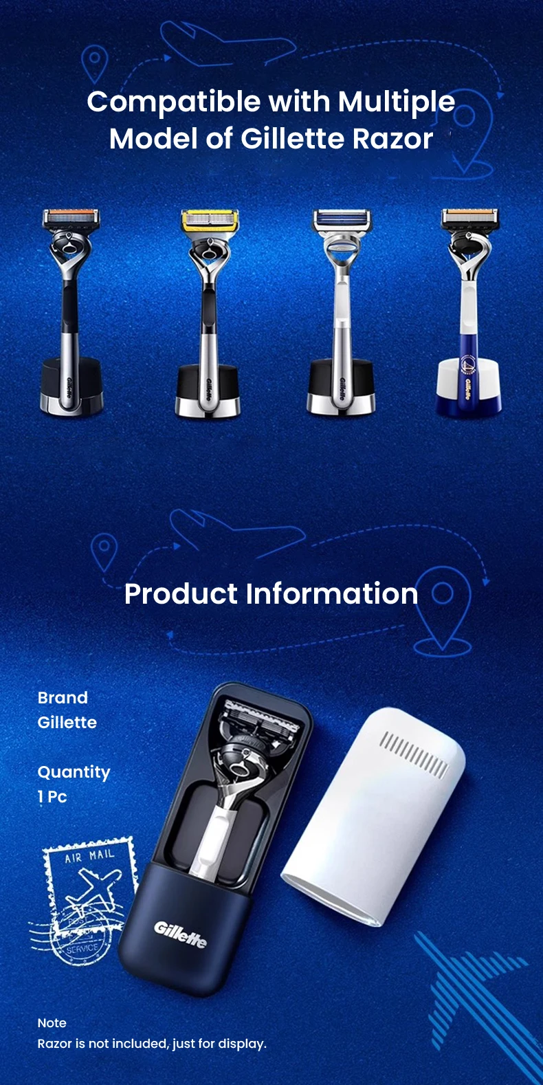 Gillette Magnetisches Reiseetui 1 Stück Rasierer-Aufbewahrungsbox 1 Stück – Detail 5