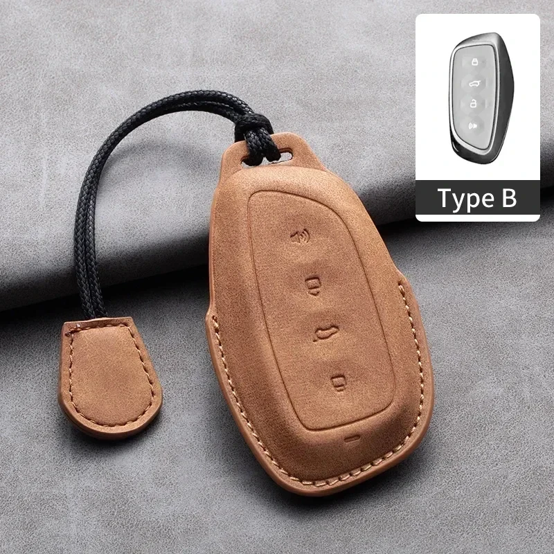 Leather Car Key Case Protector Cover for Great Wall Haval/Hover H6 H7 H8 H4 H9 F5 F7 H2S H3 H5 M6 Dargo B07 A07 Key Keychain