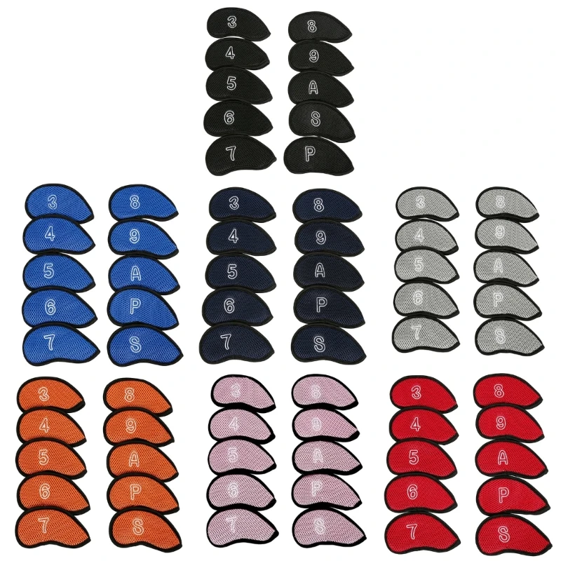 

10Pcs Golf Iron Head Cover Golf Club Cover Iron Headcover Golf Club Head Covers D5QD