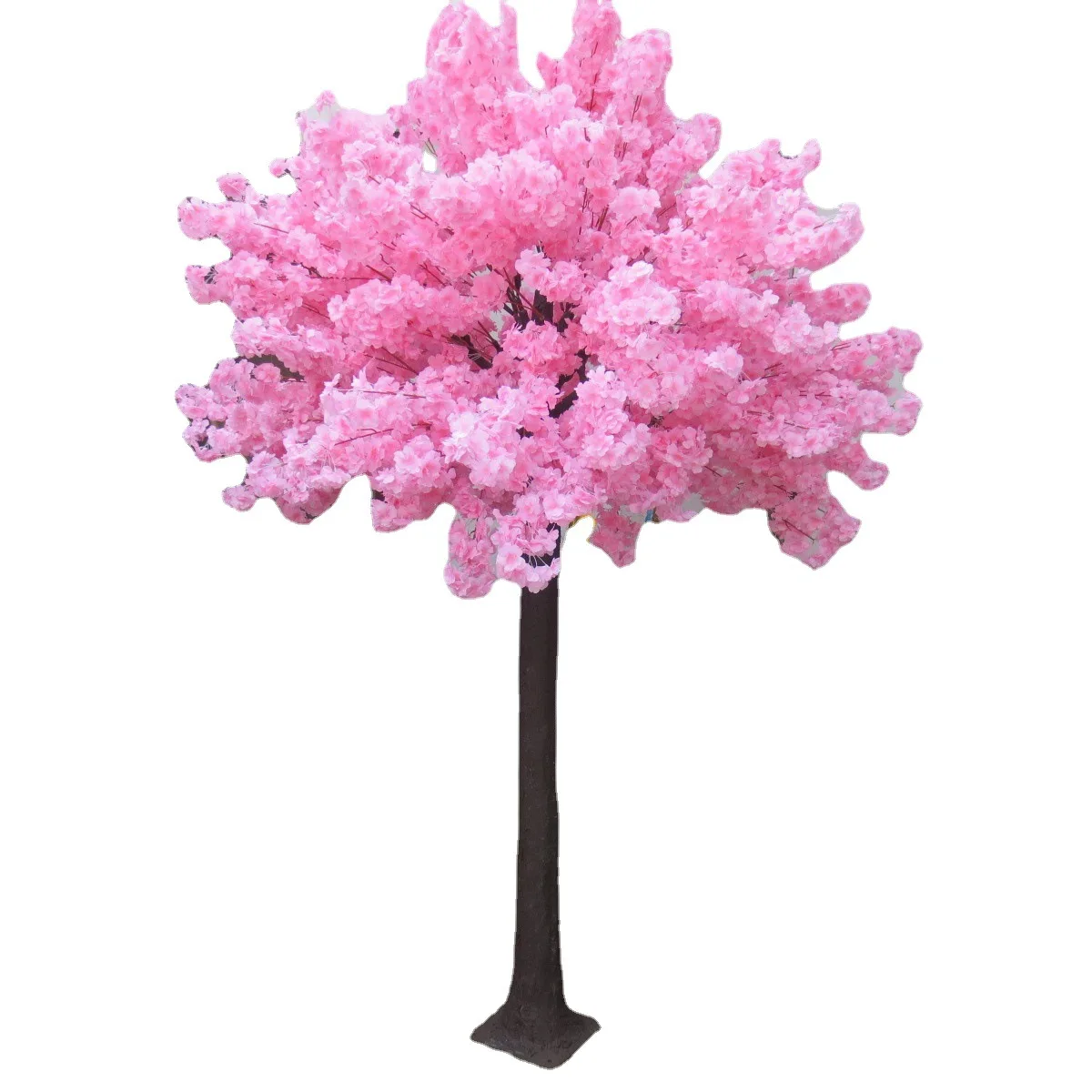 Valentine's Day Garden Ornamental Artificial Cherry Blossom Tree Polyester/FRP Material Iron Planter 2x2m Eco-Friendly