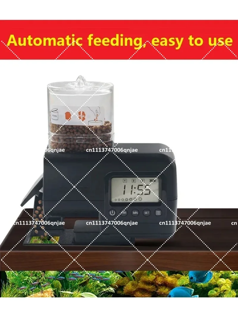 Automatic Fish Feeder Digital LCD Timer Food Dispenser High Capacity Intelligent Feeding Bin for Fish Tank