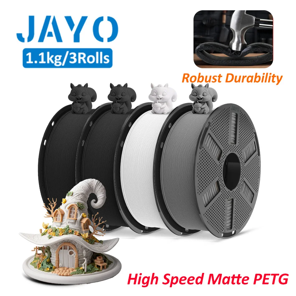 JAYO PLA + / TPU / SILK / PLA Filament 5 Rollen/Set 3D-Drucker-Filament Robustes 3D-Druckmaterial für FDM Ohne Verheddern
