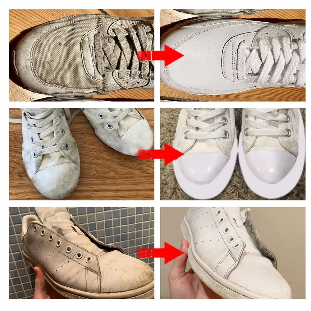 White Shoes Cleaning Cream With Wipe Sponge Stains Remover Shoes Whitening All-Purpose Cleansing Cream For Shoes Sneakers