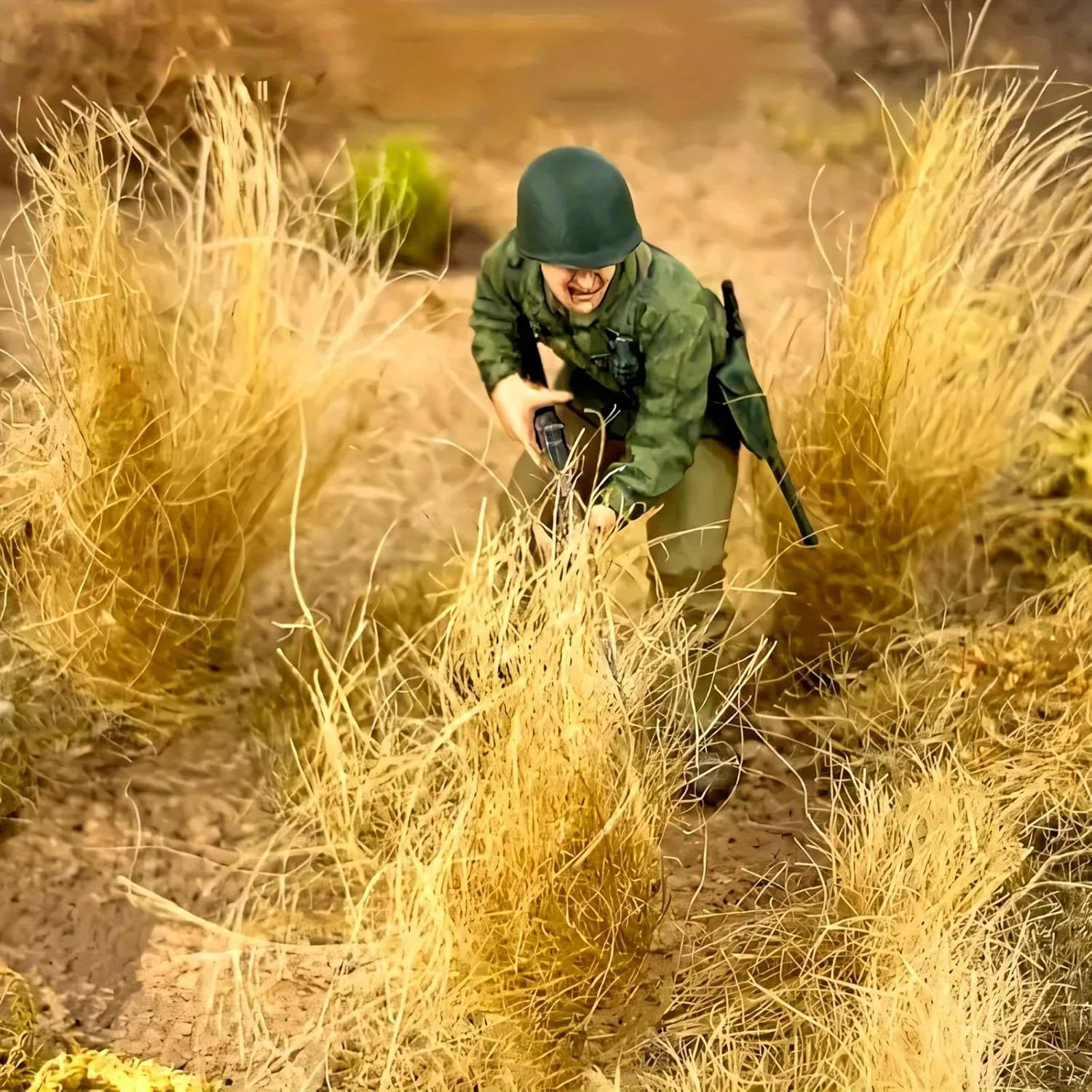 DIY Modeling Simulation Dry Grass Hay Withered Color Wild Grass Military Wargaming Platform Grass Shrubs Sandtable Material 1Box