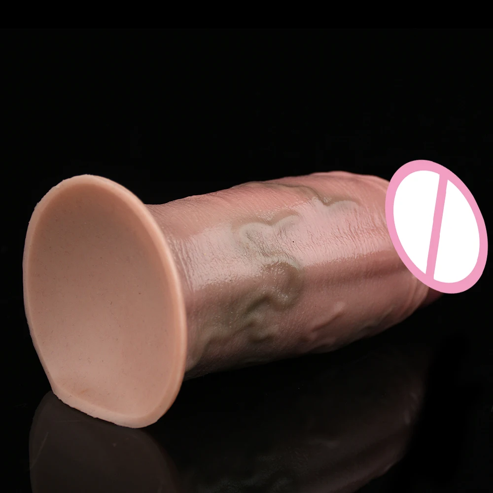 FAAK Silicone Realistic Thick Dildo with Sucker Large Butt Plug Skin Touch Sex Toys For Women Men Anal Massage Masturbate