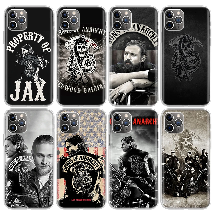 Funda de teléfono con patrón de Sons Of Anarchy Eua, carcasa trasera suave para Apple iPhone 11 13 14 Pro 15 + 12 Mini SE X XR XS Max 7 8 Plus