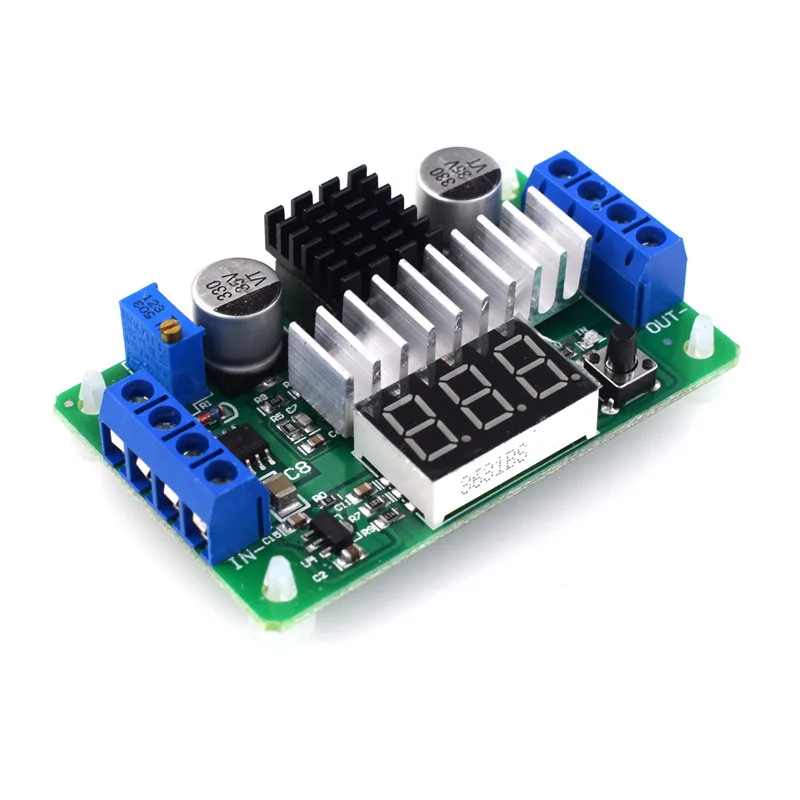 LTC1871 DC Power Source Step Up Converter 100W Boost Module 3.5~30V 100W with Dual Display Voltmeter