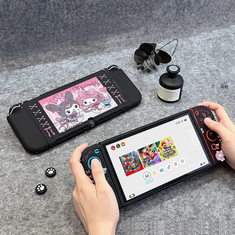 Switch 2 Oled Portable Protective Case Kuromi My Melody Black Split Type Silicone Cover For Gaming Lovers Daily Use view 2