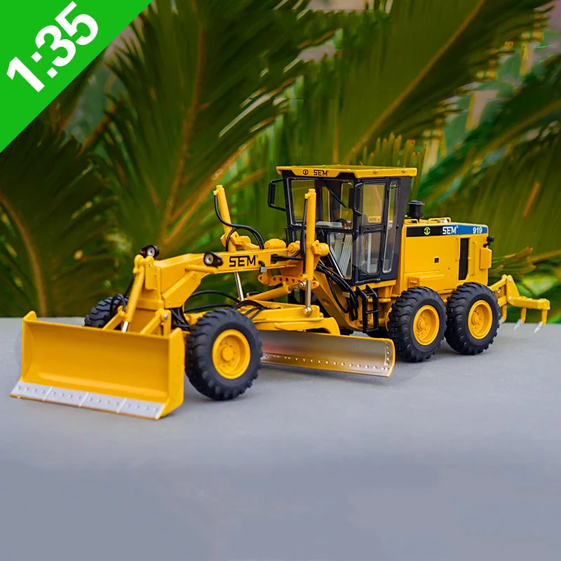 SEM919 grader road grader 1:35 scale die-casting forklift alloy engineering vehicle mechanical model children\'s toy collect gift