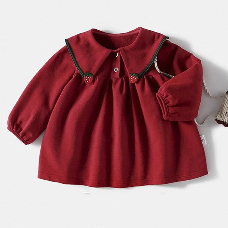 Girl Dress Kids Skirts Spring Summer Cotton 2022 Red Wine Flower Girl Dress Party Evening Gown Gift Comfortable Children Clothin