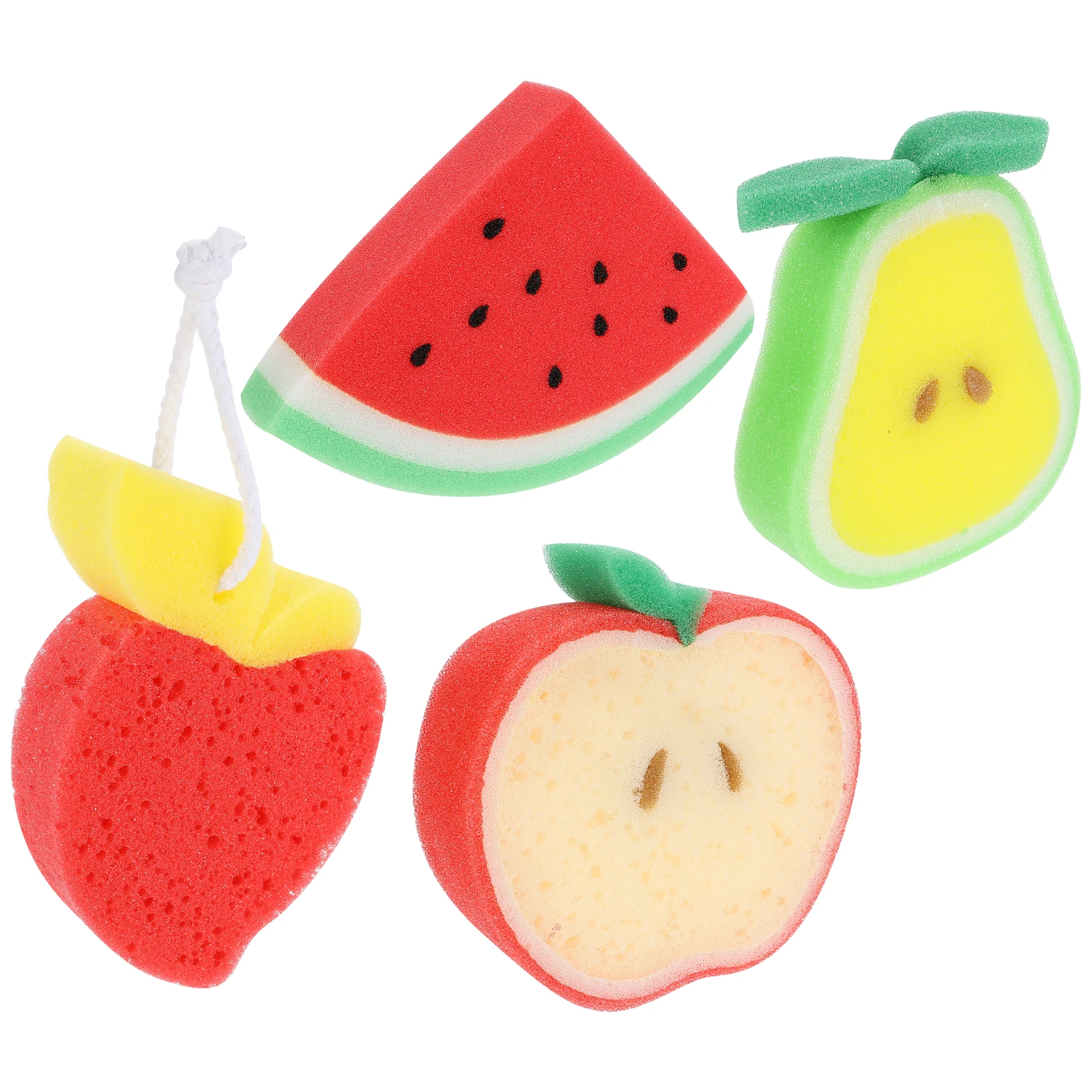 

4Pcs Children Ball Shower Sponge Cartoon Kids PU Material Baby Scrubber Body Cleaning Tool Portable Travel Use