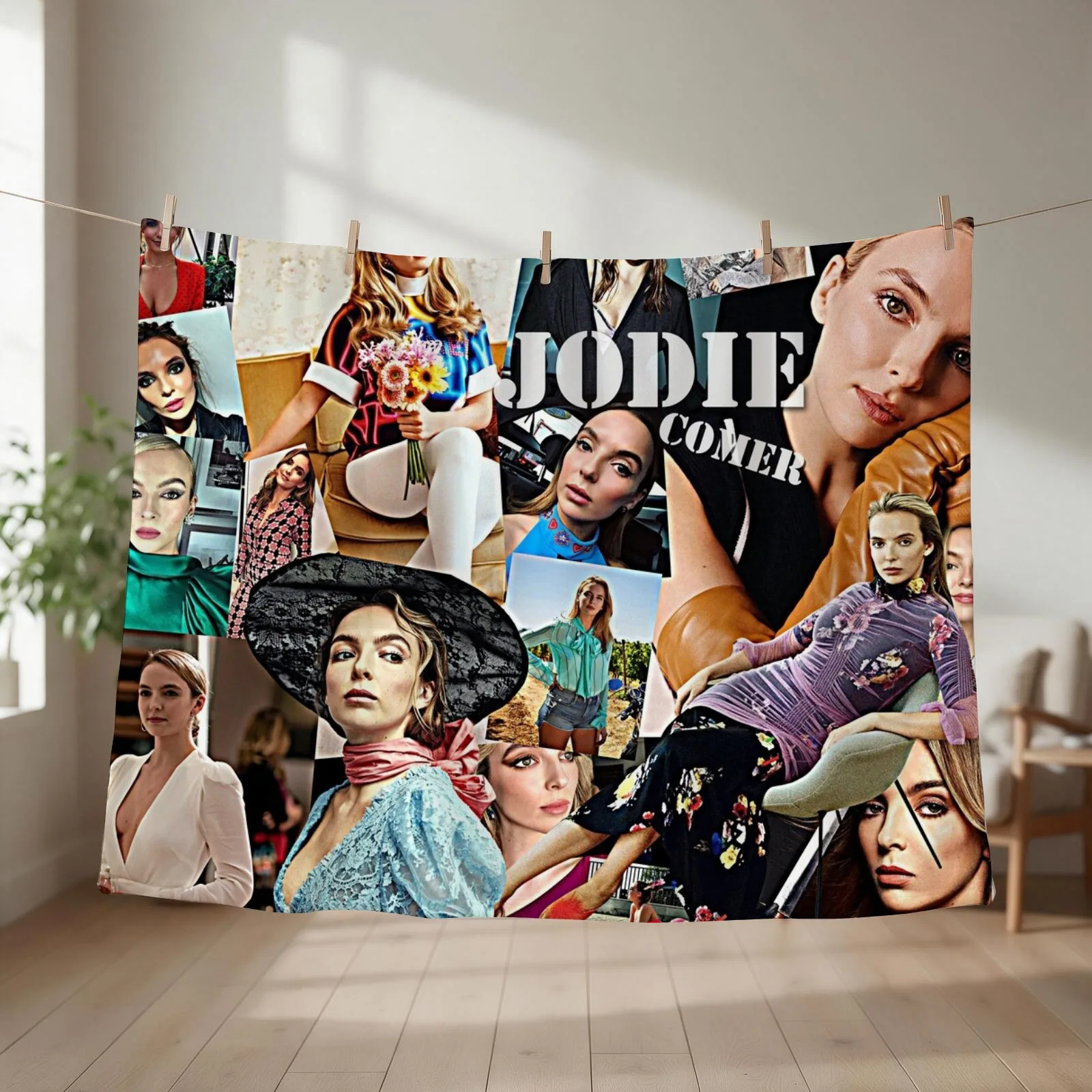 jodie comer Throw Blanket Flannel Fabric heavy to sleep Blankets For Sofas Hairy Blankets