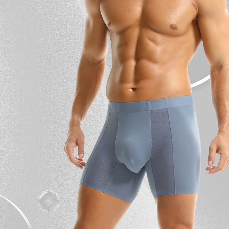 

Men's Modal Boxers Mesh Solid Color Breathable Boxer Briefs Seamless U-shaped Pouch Panties Plus Size Underwear M-5XL