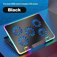 F36 Gaming Laptop Cooling Pad w/ 5 Fan Dual USB LED Screen Laptop Notebook Cooler Stand for 11-17.3'' 7 Angle Adjustable Bracket - Image 5