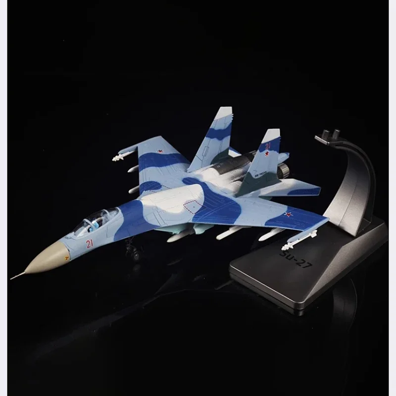 Diecast 1:100 Scale Su-27 Alloy Finished Aircraft Simulation Model Toy Static collectible Decoration Souvenir Gift For Adult Boy