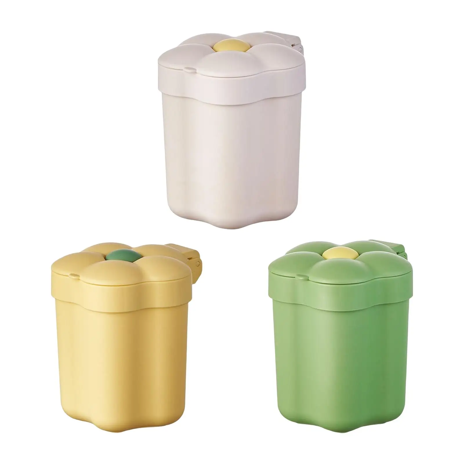 Lovely Mini Desktop Trash Can with Lid Waste Can Waste Basket for Bedroom