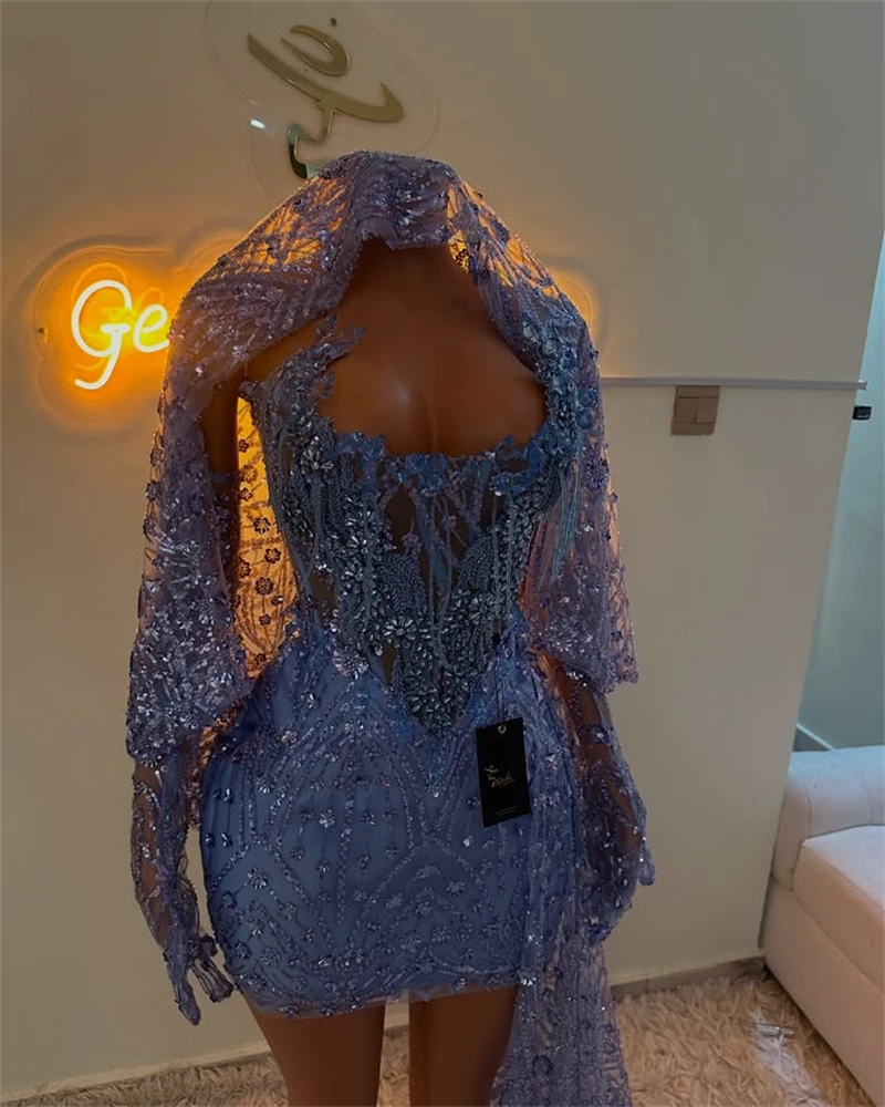 Unique Design Crystal Rhinestones Short Prom Dress 2025 For Black Girl Birthday Party Dress Homecoming Cocktail Dress Customized image 3