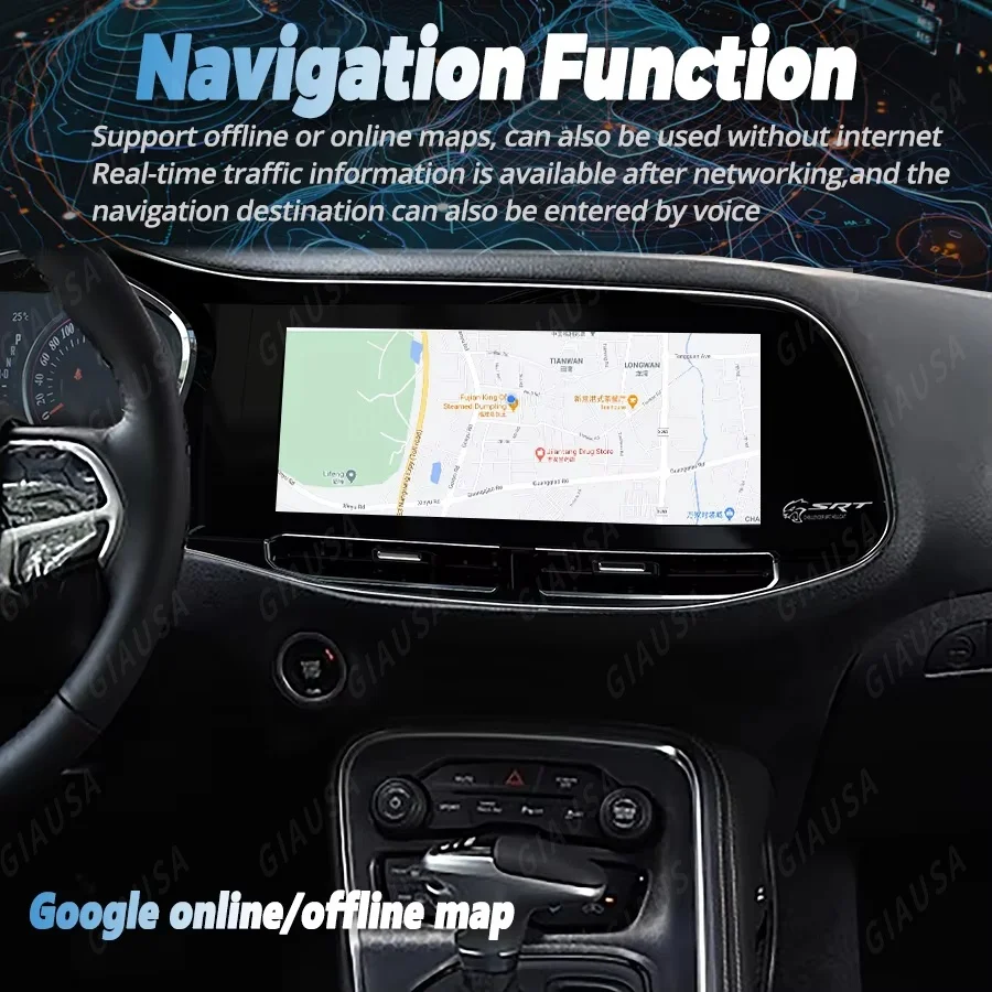 Hy 12.3 بوصة ل دودج تشالينجر Srt Hellcat 2010 -2023 Carplay راديو السيارة أندرويد Lcd شاشة تعمل باللمس مشغل وسائط متعددة نظام تحديد المواقع نافي 4g