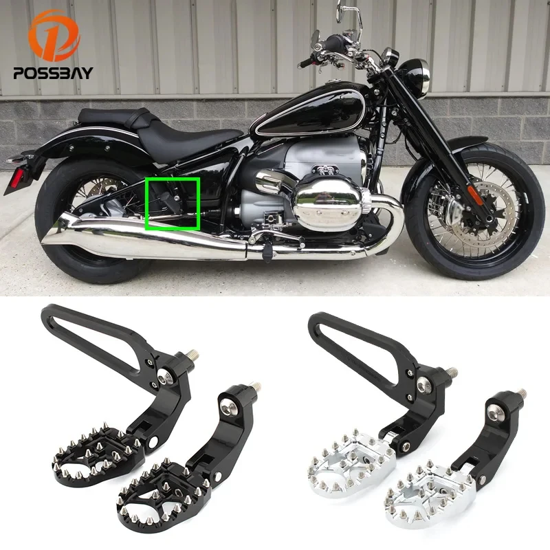 

1 Pair Motorcycle Anti-Slip Rear Foot Peg Pedal Footpeg Bracket Holder Aluminium Alloy For BMW R18 Accessories Black Silver