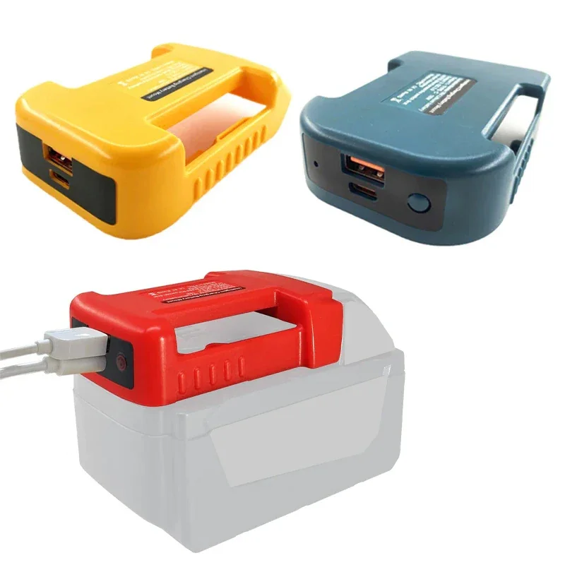 Carregador Usb Adaptador para Makita Dewalt Milwaukee 18v Li-ion Battery Battery com Usb Tipo-c Carregamento Rápido Saída Porto Adaptador
