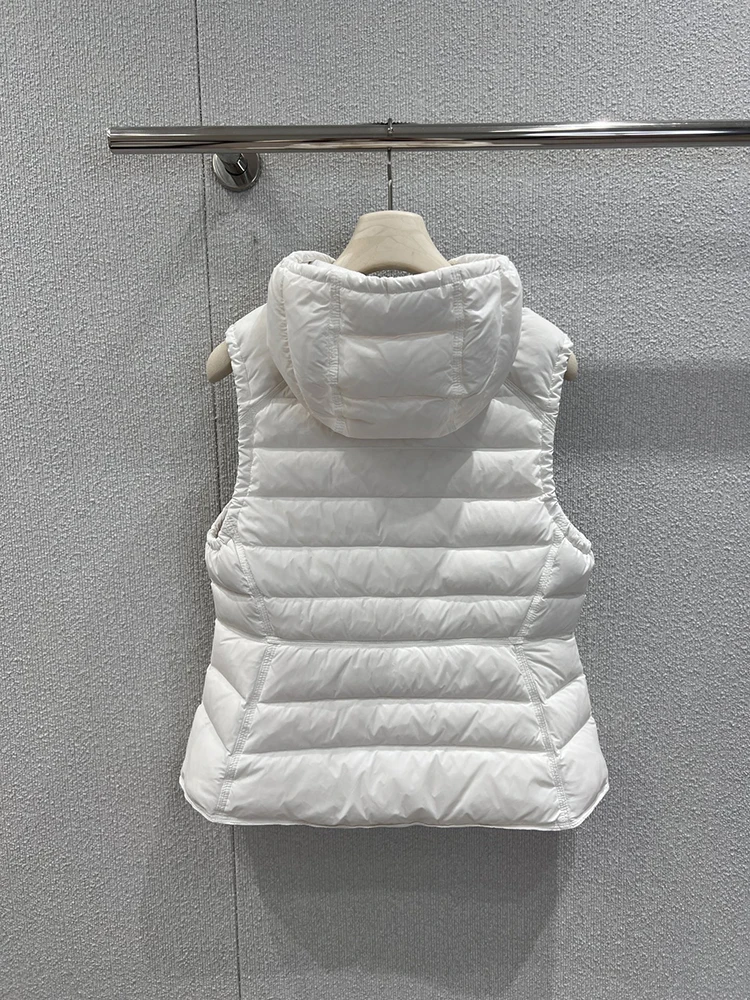 SVORYXIU Autumn winter New style Leisure Style Fried Spare Ribs Hooded collar Down Vest Woman Fashion white Keep warm Down Vest
