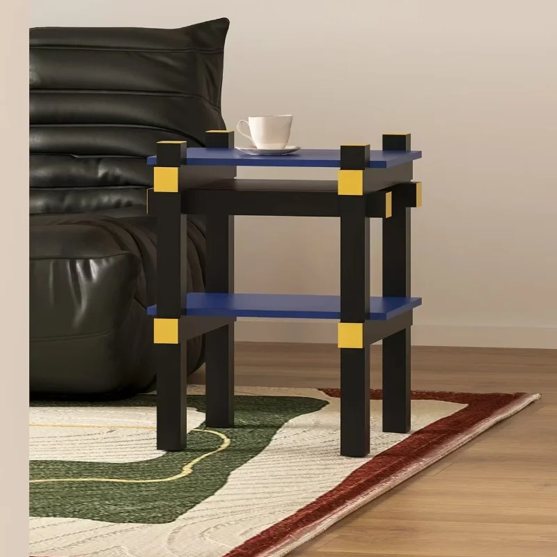 

Designer Geometric Coffee Table Minimalist Sofa Side Table Home Living Room Bedroom Yellow Blue Bedside Table