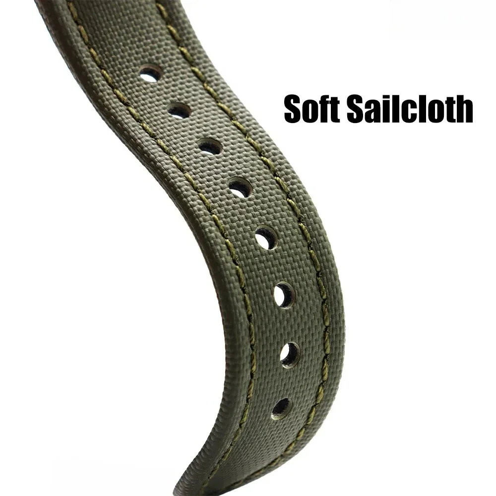 Wodoodporny pasek do zegarka z szybkozłączką z tkaniny żeglarskiej 18/19/20/21/22mm - Wytrzymały nylonowy pasek z zapięciem motylkowym