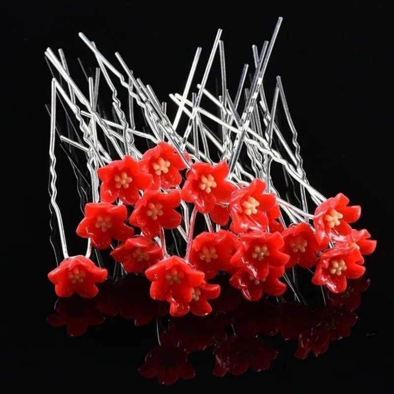 Pasador de pelo en U con flor para boda, accesorio nupcial - imagen 4
