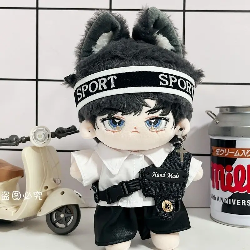 20cm Cotton Doll Clothes Cool and Stylish Shirt Vest Hairband Set Attribute-Free Humanoid Doll Costumes