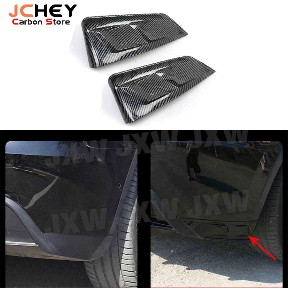 

JCHEY ABS Carbon Fiber Car Rear Bumper Lip Side Splitter for Tesla model Y 2021+ Side Aprons Canard Flaps Balck Car