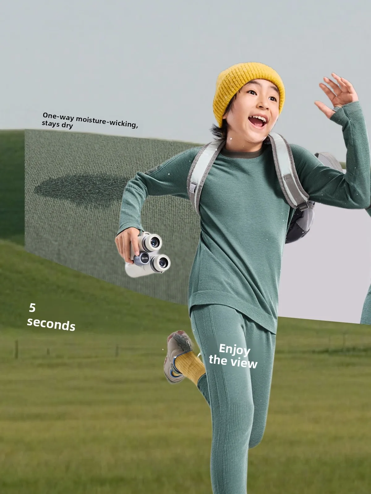 

Banana Leaf Children's Warmth Innerwear Set Sports Skiing Sweat Wicking New Quick Dry Clothes Boys Girls Autumn Winter