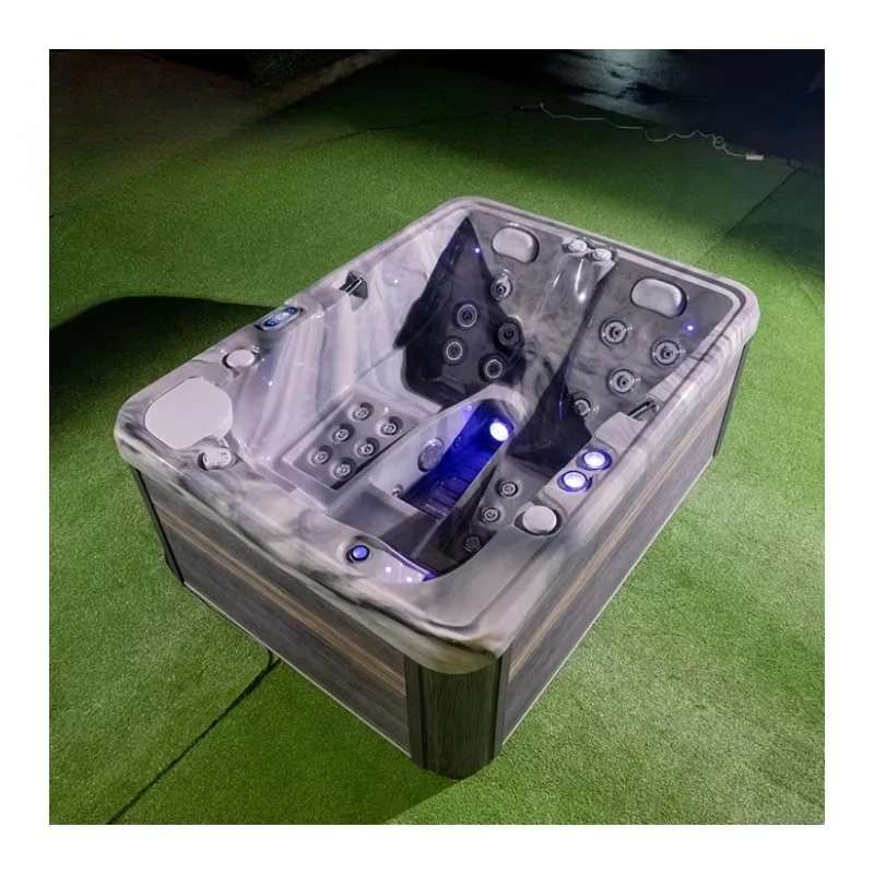 Portable Outdoor Hydrotherapy Spa Pool, Inflatable Hot Tub with 130 Bubbles, Heated Whirlpool for Patio & Couples