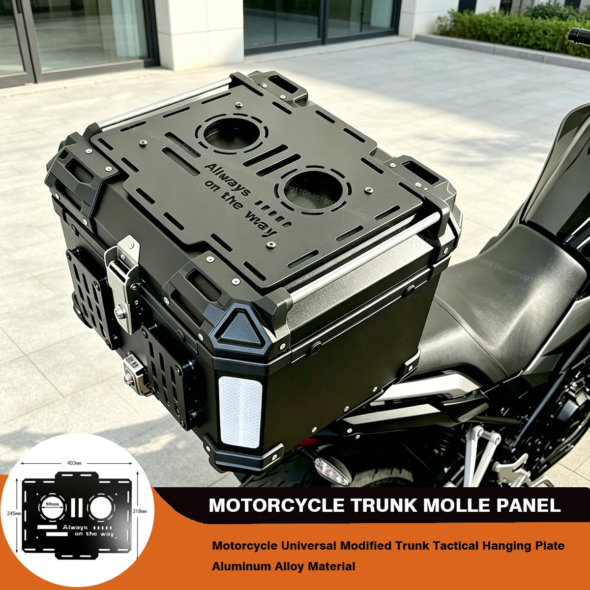 

Motorcycle Molle Panel For Trunk Storage Aluminum Alloy Waterproof Tactical Universal Side Box Organizer Modular Storage