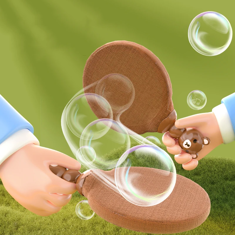 Bubble Racket Bubble Table Tennis Racket Fun bubbles Knitted Racquet Two person interactive battle games outdoor toys for kids