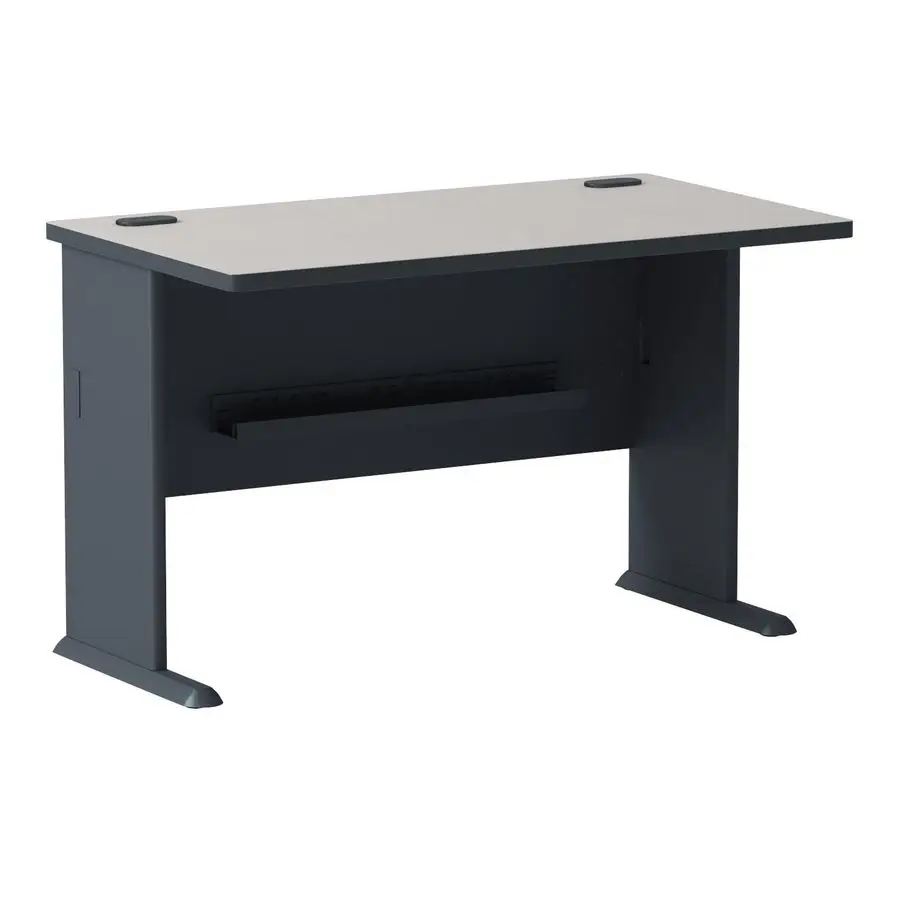 Business Furniture Series A 48W Computer Desk in White Spectrum and Slate, Small Office Table for Home or Professional Workspac