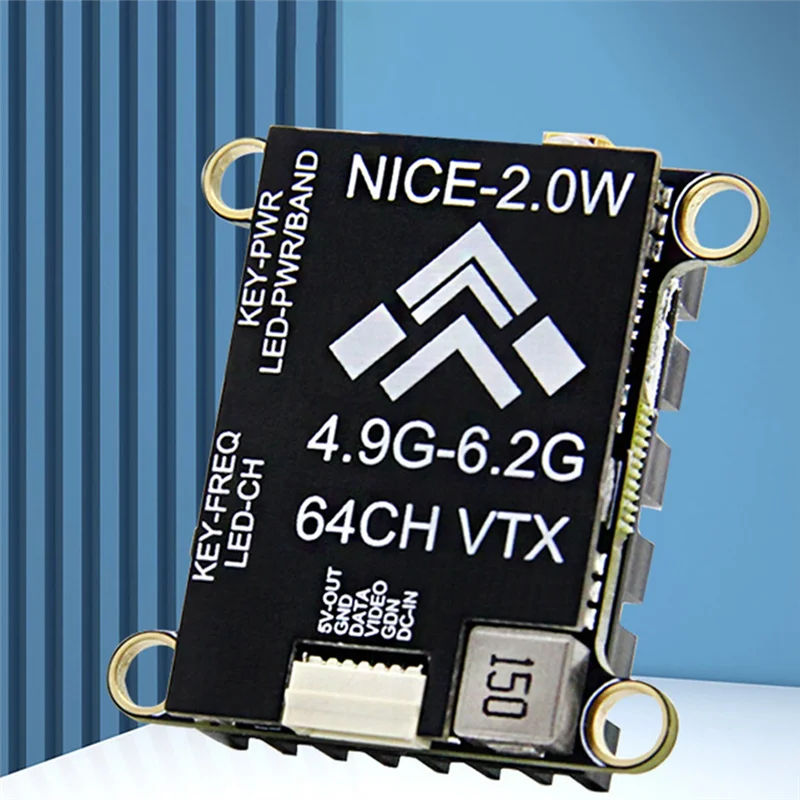 AS95-5.8G 2W VTX With MMCX Antenna 2000Mw 64CH FPV Video Transmitter PAL/NTSC Support OSD For FPV RC Drone For FPV RC Drone