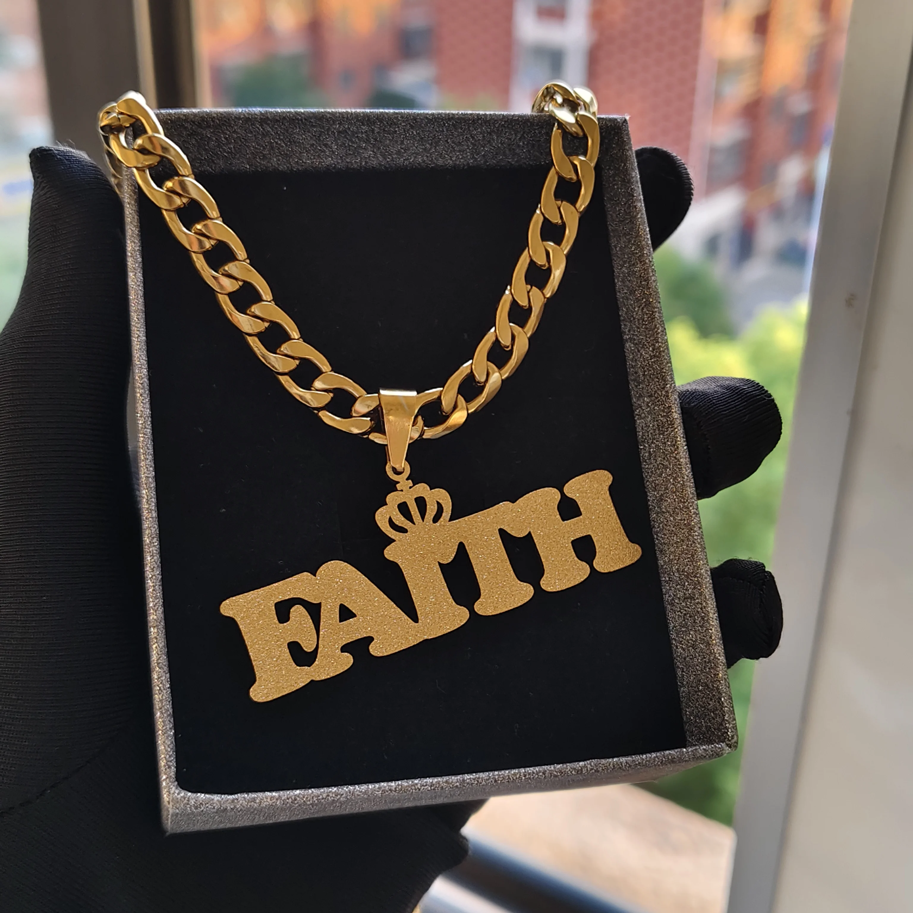 DCEE جديد بالجملة اسم مخصص 7 مللي متر قلادة رسالة شخصية 7 مللي متر قلادة قلادة هدية عيد ميلاد الشركة المصنعة المبيعات المباشرة #6